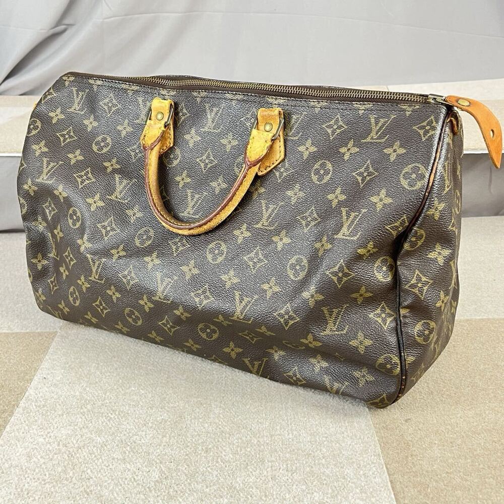 Louis Vuitton Monogram Speedy Boston Bag Handbag Brown